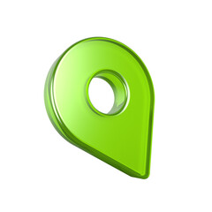 3D render localization pin icon on transparent background