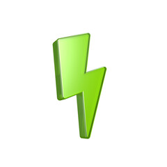 3D render energy icon on transparent background