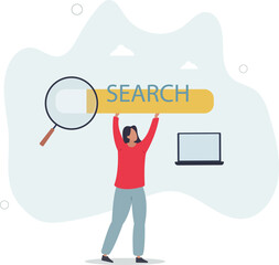 Search box, SEO search engine optimization or finding website from internet, online job or career opportunity concept.human life.