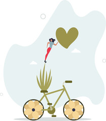 eco friendly transportation. bicycle as an environmentally friendly mode of transport.human life.