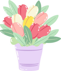 Colorful flower set vector illustration with floral patterns for spring and summer designs featuring blossoms leaves 