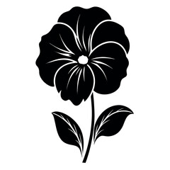 Black Pansy Silhouette Vector