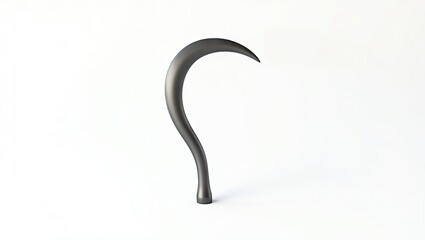 Fototapeta premium Dark gray scythe isolated on white background.