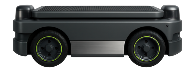 Automated guided container vehicle with embedded sensors and navigation system