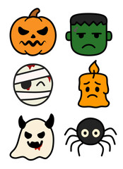 halloween monsters set