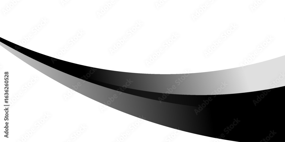 Poster vector white line background curve element with black space for text and message design, overlapping