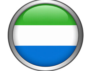 Fototapeta premium Sierra Leone Flag in Circular Button Badge Format, Glossy Finish