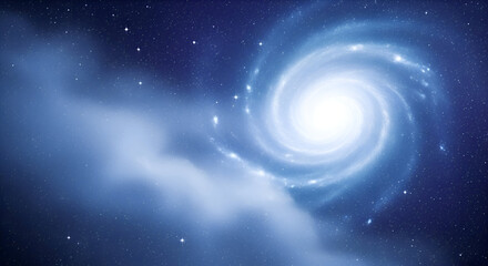 Obraz premium A bright galaxy with swirling arms in a starry night sky