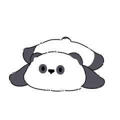 Cute panda sleeping vector cartoon illustration.