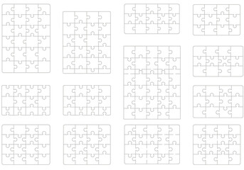 Diverse Puzzle Piece Arrangements and Interlocking Mechanisms for Various Game and Toy Applications