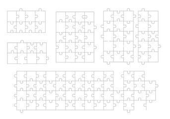 Abstract Pattern of Interlocking Puzzle Pieces with Circular Elements