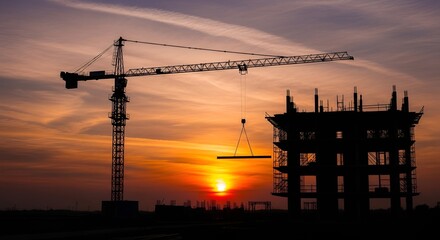 Construction site, building, crane, development, real estate, engineer, hard hat, safety, skyscraper, foundation, urban, city, job, progress, industrial