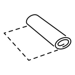fabric roll line vector icon