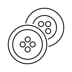 cloth button line vector icon