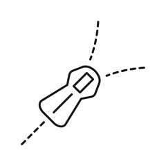 cloth zipper line vector icon