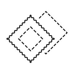 fabric patch line vector icon