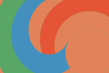 Fototapeta premium Abstract colorful circles overlapping creating a swirling pattern with green blue orange and red hues