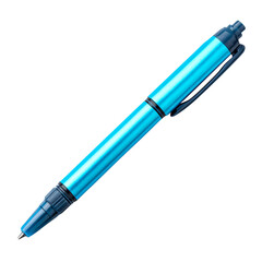 Naklejka premium Blue highlighter pen, isolated on transparent background, realistic, studio lighting, centered, no shadow