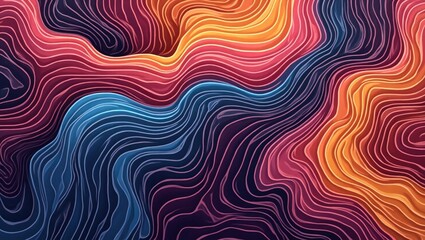 Multicolored wavy lines create a dynamic abstract design.