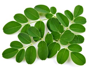 Fresh green Moringa leaves