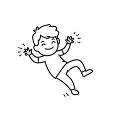 Joyful Child Falling Through Air with Excitement.