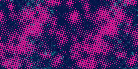 Vector halftone gradient effect. Vibrant abstract background. Retro 80's style colors and textures.