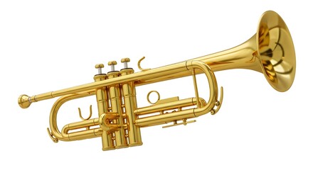 Obraz premium Old trumpet isolated on white background.