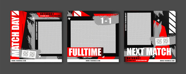 Sport Social Media Post Template , Football Match Day , Full Time , Next Match © Alive