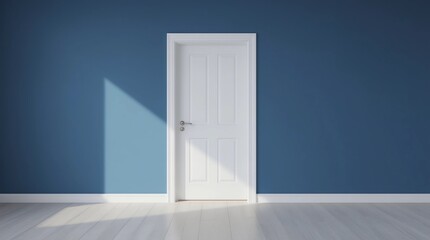 Open white door in empty room