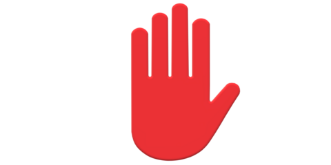3D Render Stop Hand Sign isolated on a Transparent Background