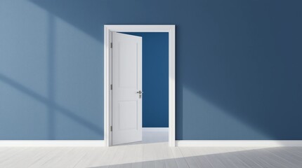 Open white door in empty room