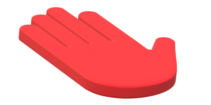 3D Render Stop Hand Sign isolated on a Transparent Background