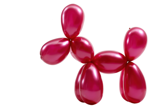 Balloon animal dog isolated on transparent background for party decoration - Powered by Adobe