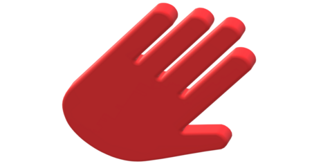 3D Render Stop Hand Sign isolated on a Transparent Background