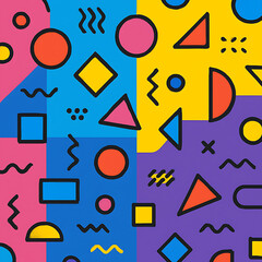 Retro 80s 90s Memphis Style Seamless Pattern