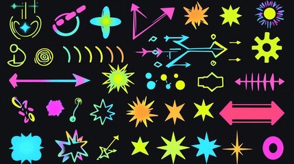 Neon Glow Graphic Elements Collection