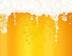 Frothy beer close-up