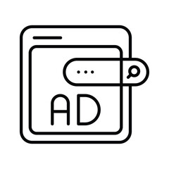 Trendy linear icon highlighting search ads marketing tool