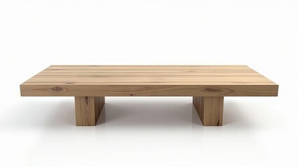 Simple wooden coffee table with a low profile.