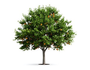 Fruit tree with ripe orange fruit