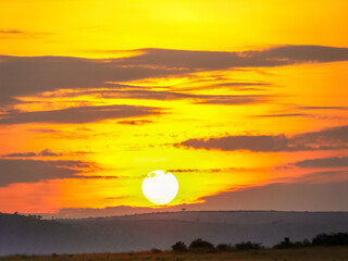 Golden Sunrise Over Maasai Mara Hills, Kenya