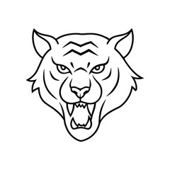 tiger anger vector line art