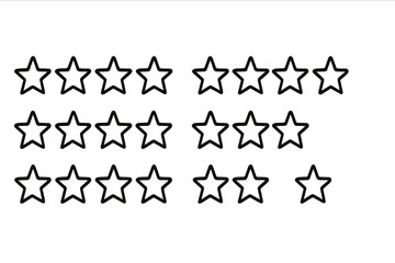 Star pattern outline arranged in rows for display and design purposes