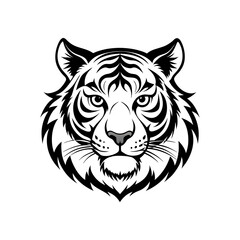 tiger head line art vector