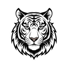 tiger head line art vector