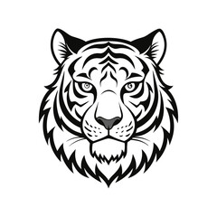tiger head line art vector