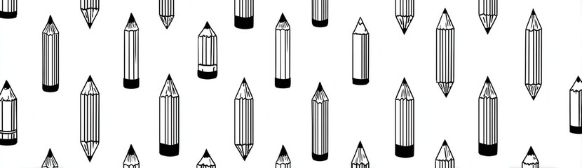 Seamless pattern of stylized pencils