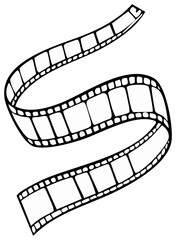 Stylized black and white film strip representing classic cinema movies and vintage entertainment media