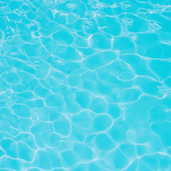 Obraz premium Clear blue water reflects sunlight, creating serene and tranquil atmosphere. gentle ripples and patterns evoke sense of calm and relaxation, perfect for summer day