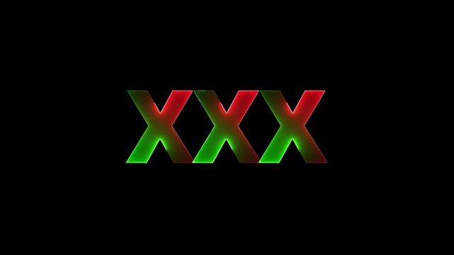 Glowing Neon 3x word text two color saber animation with black background.